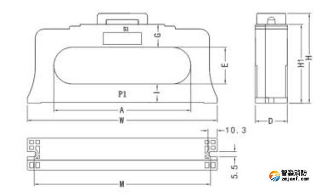 閉口式，方孔100A-630A外形尺寸圖